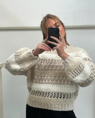 Our Winter Woolies are out! 🧶 here we have Rose showing us our Black Colour and La Maille Parisienne knits 🍂